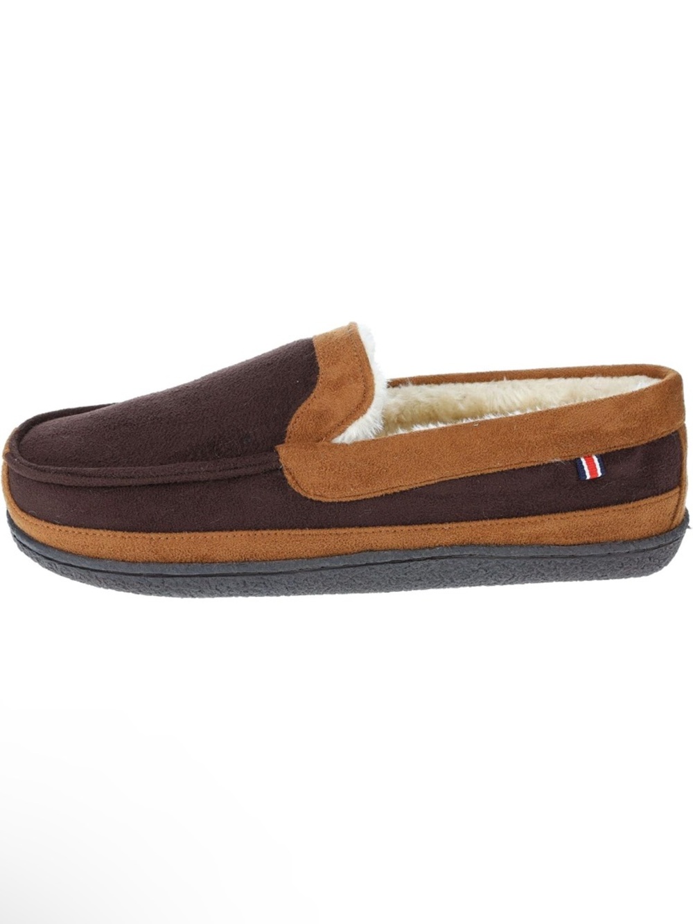 Izod Men's Brown and Tan Suede-Trim Slip-On Loafers - Picture 5 of 6